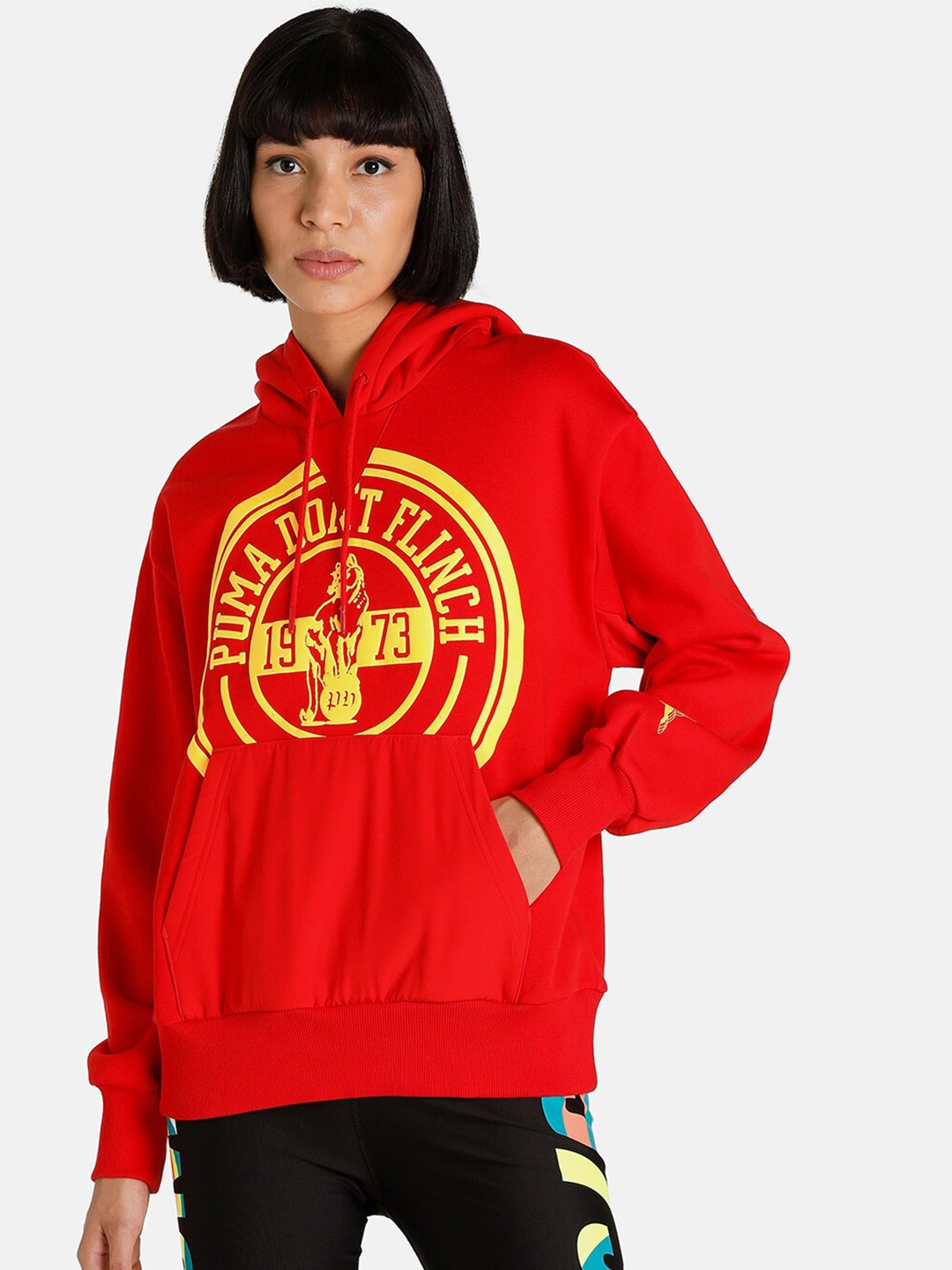 

Puma Women Red MOD Hoodie Printed Sweatshirt