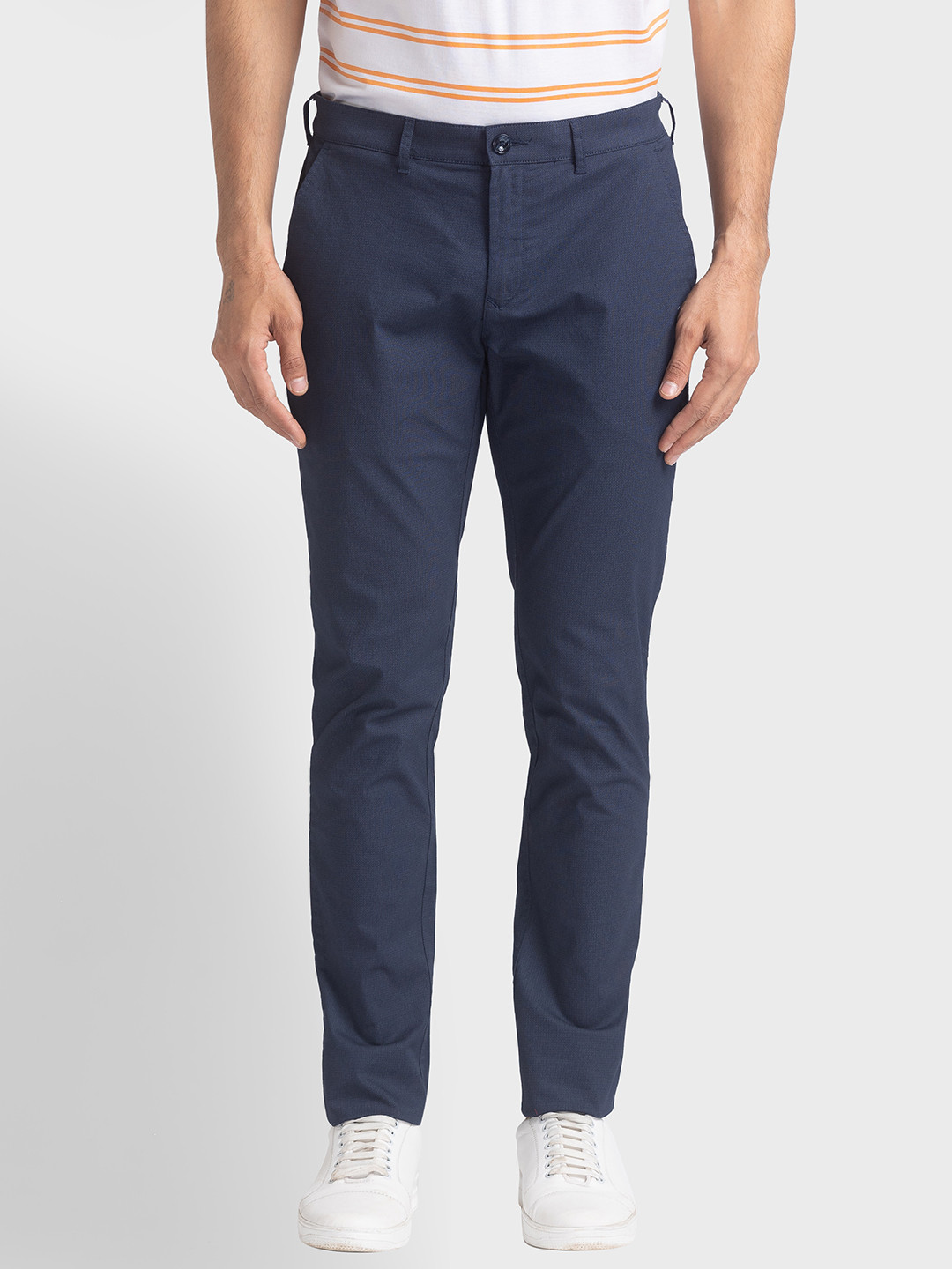 

ColorPlus Men Blue Printed Trousers