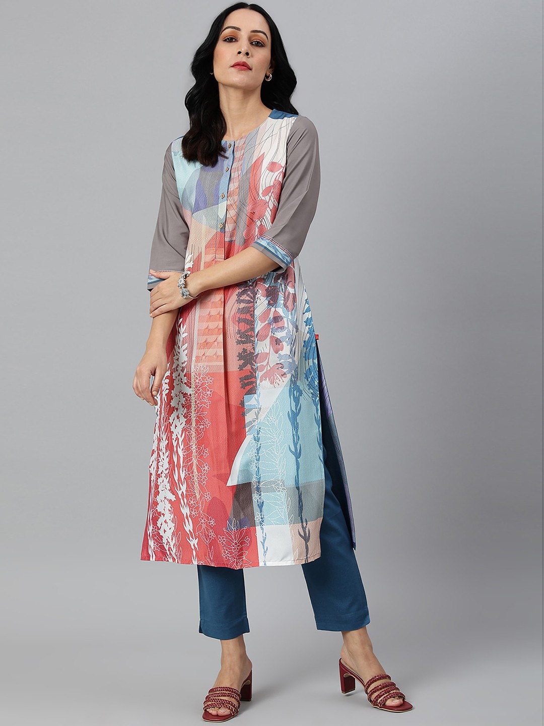 

W Women Multicoloured Printed Kurta, Multi