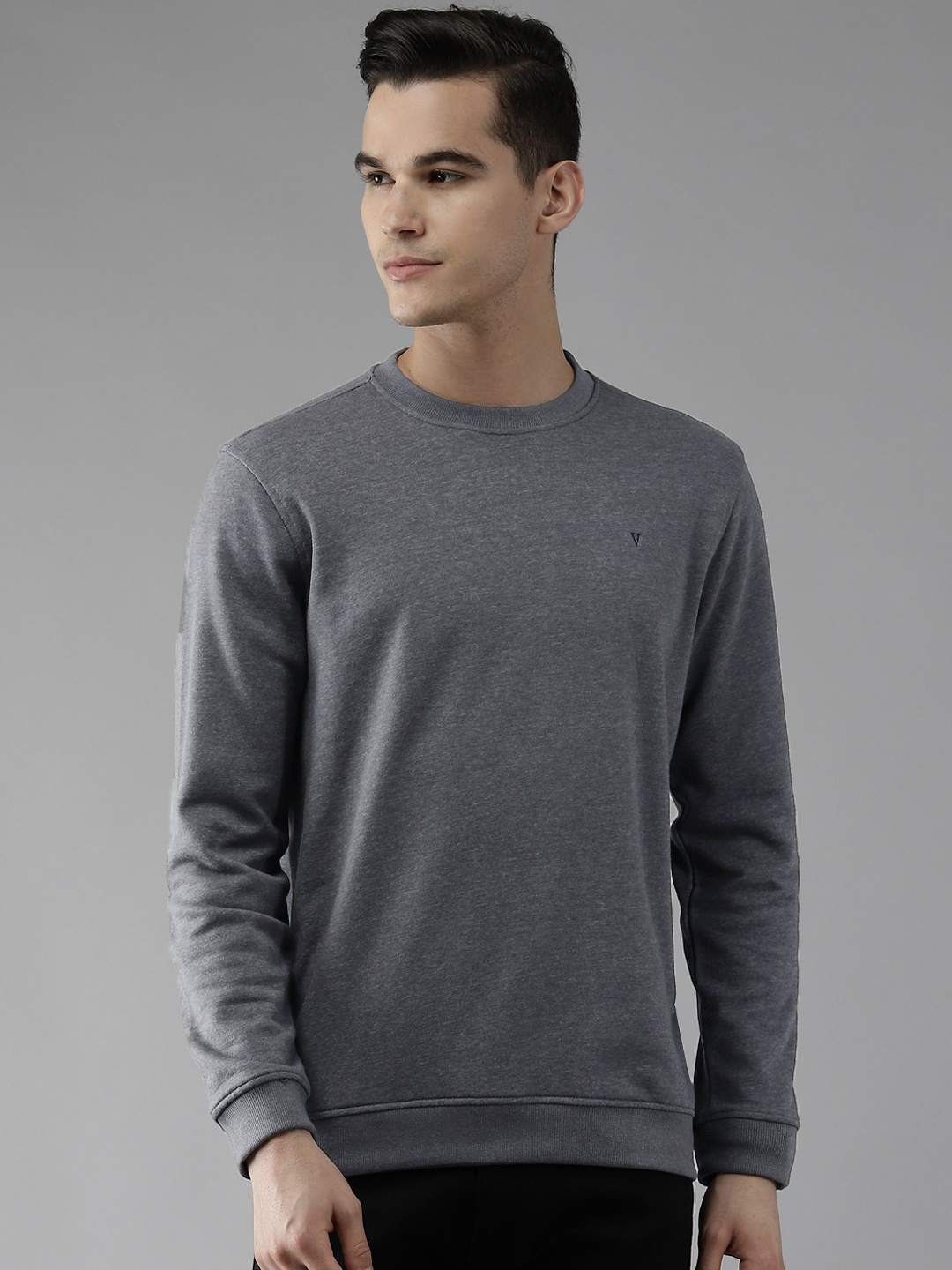 

Van Heusen Men Solid Slim Fit Sweatshirt, Grey