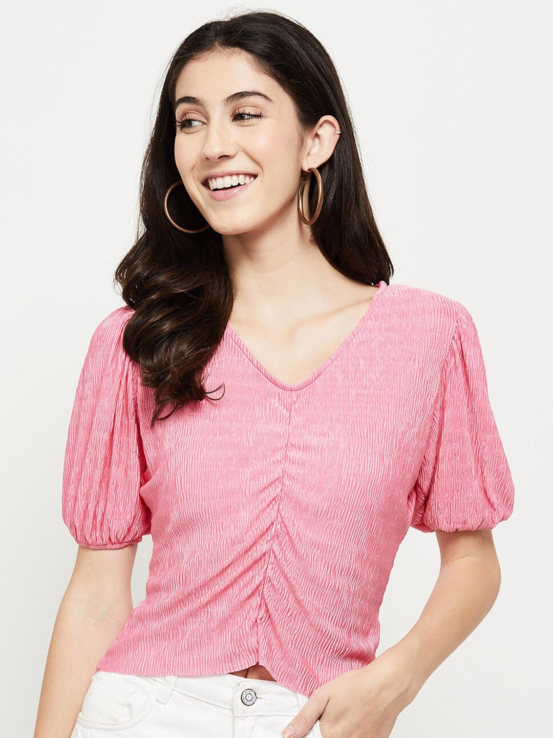 

max Pink Striped Top