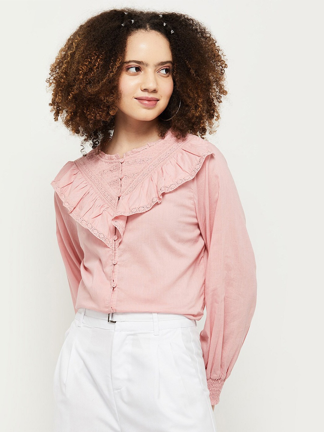 

max Pink Shirt Style Top