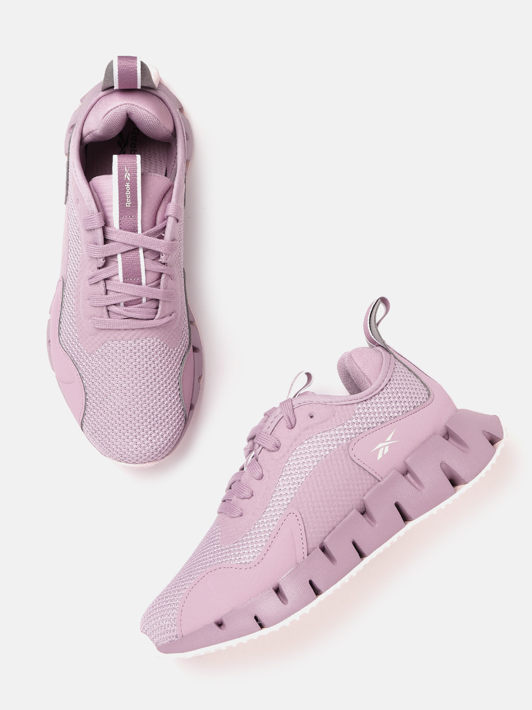 

Reebok Women Mauve Woven Design Zig Dynamica Running Shoes