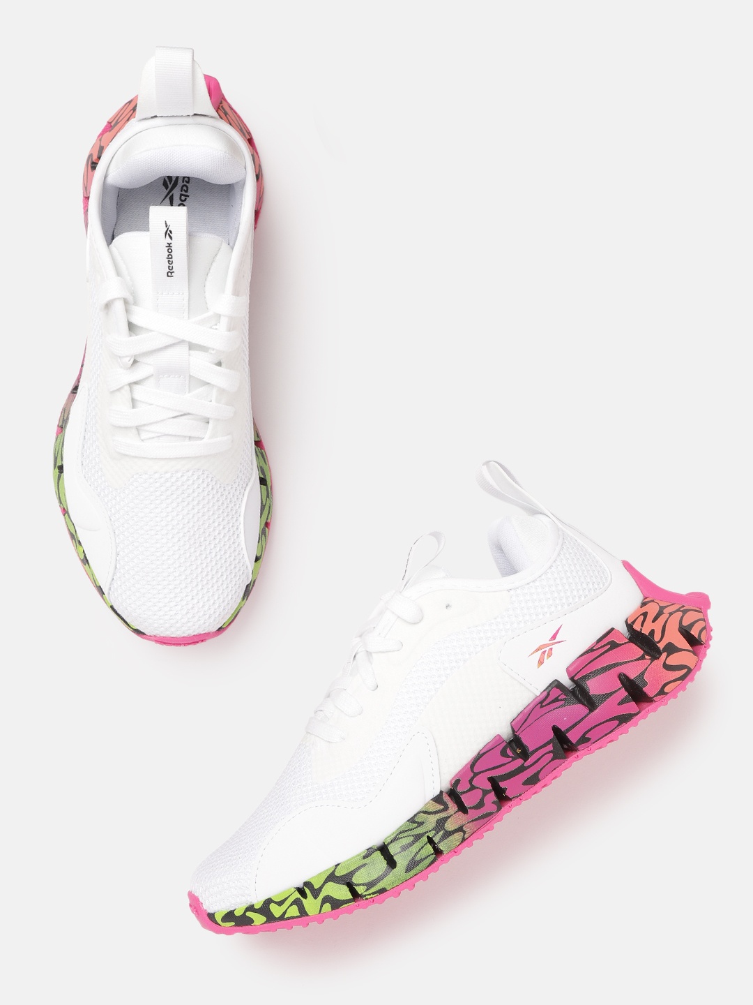 

Reebok Women White Woven Design Zig Dynamica Running Shoes