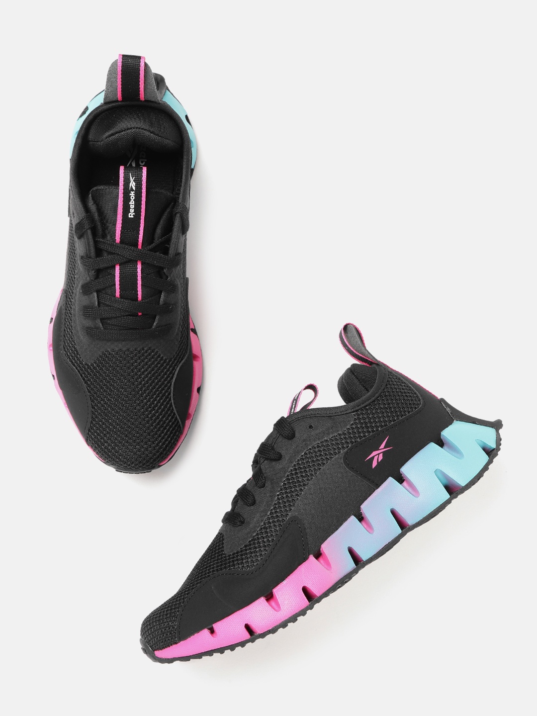 

Reebok Women Black Woven Design Zig Dynamica Running Shoes
