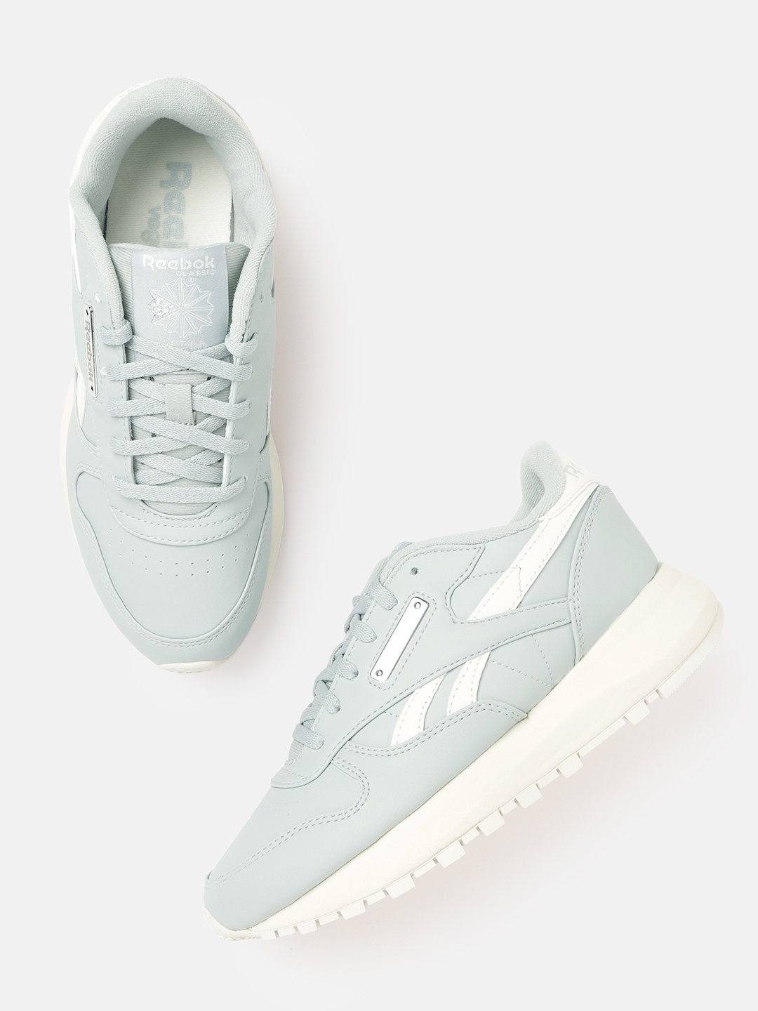 

Reebok Classic Women Mint Green & White Perforated Classic Leather SP Sneakers