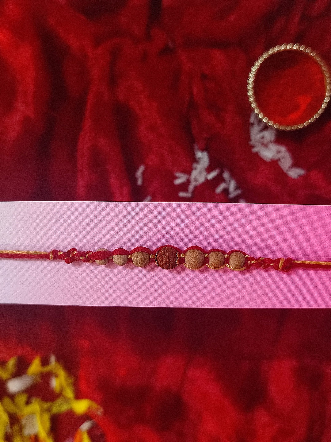 

CRAYTON Men Maroon Rudraksh Beaded Rakhi