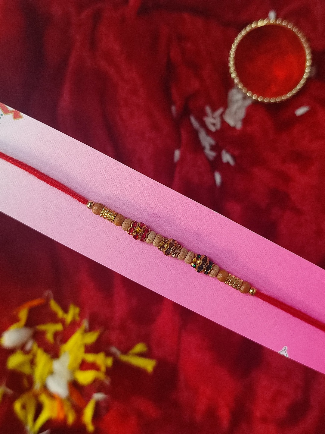 

CRAYTON Red & Brown Beaded Rakhi