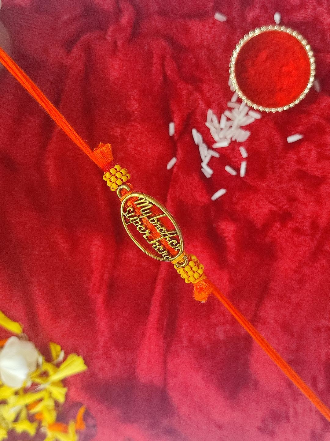 

CRAYTON Men Yellow My Brother Super Hero Tie-Up Rakhi