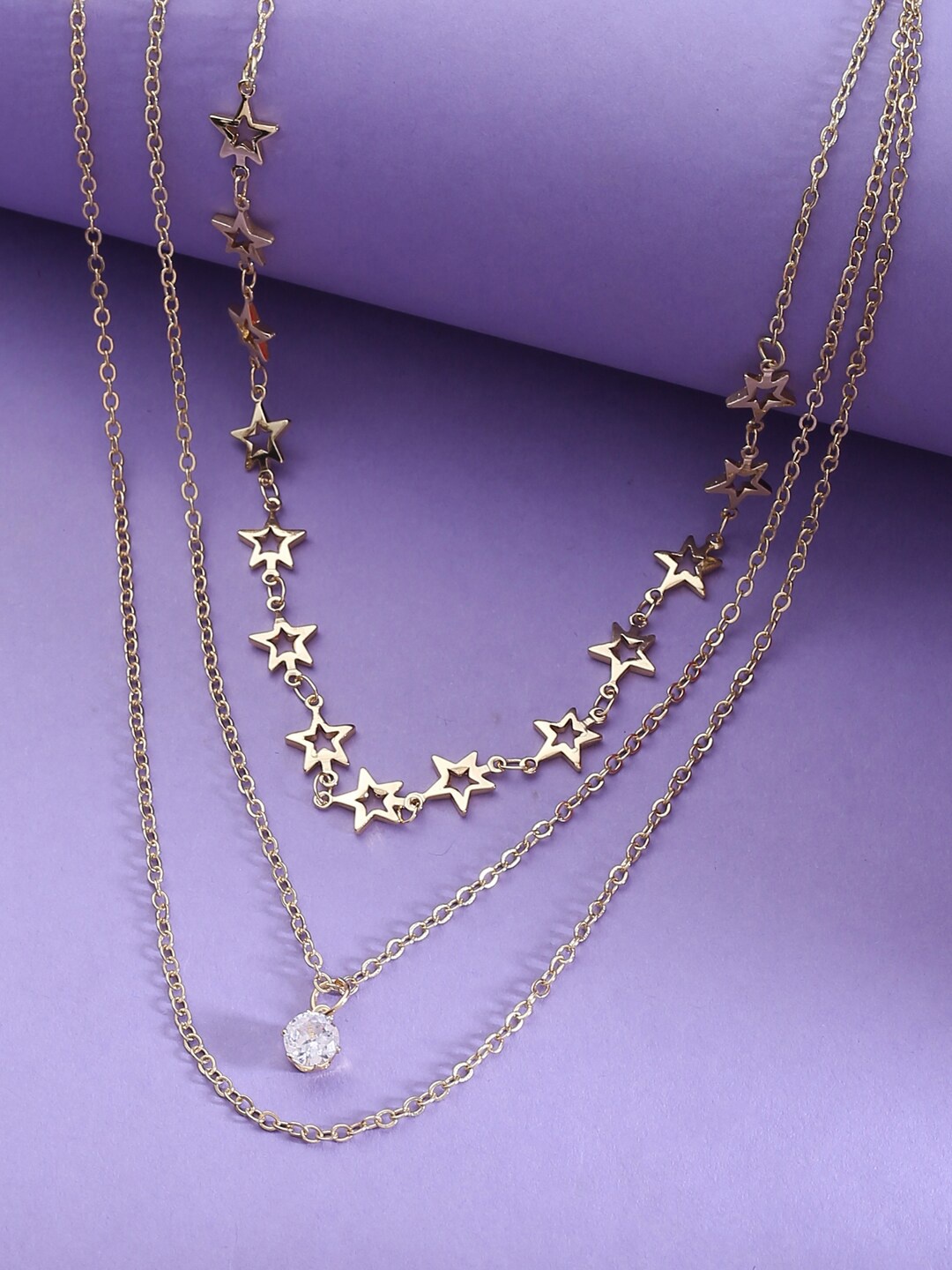 

kashwini Gold-Toned & White Brass Gold-Plated Necklace