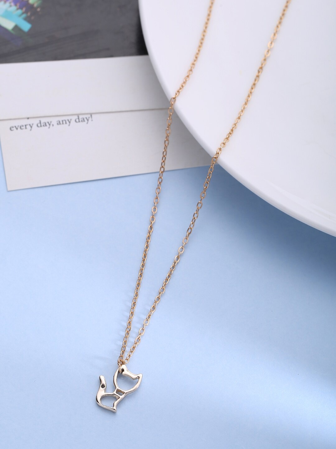 

kashwini Women Rose Gold Plated Brass Cat Shape Necklace