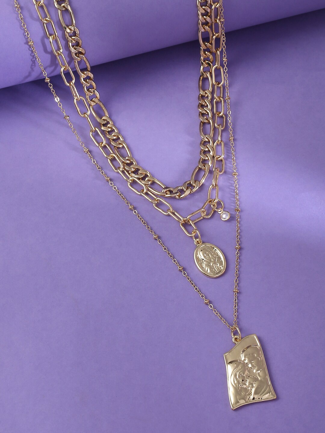 

kashwini Gold-Toned Brass Gold-Plated Layered Necklace