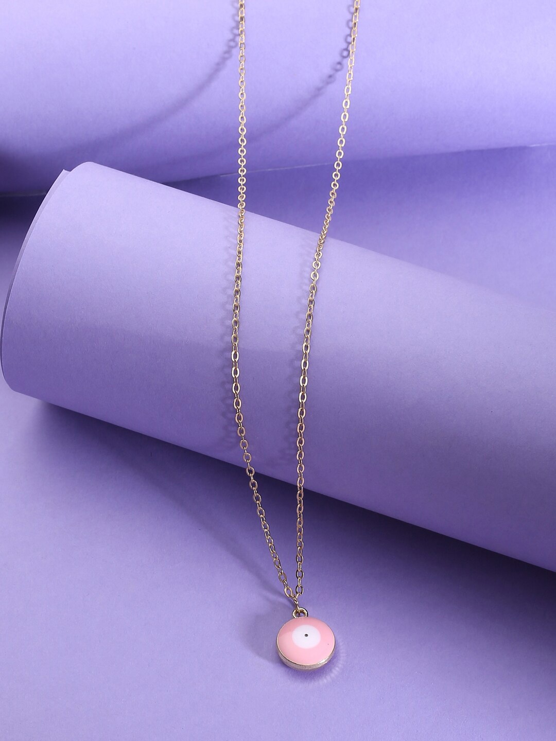 

kashwini Gold-Toned & Pink Brass Gold-Plated Necklace