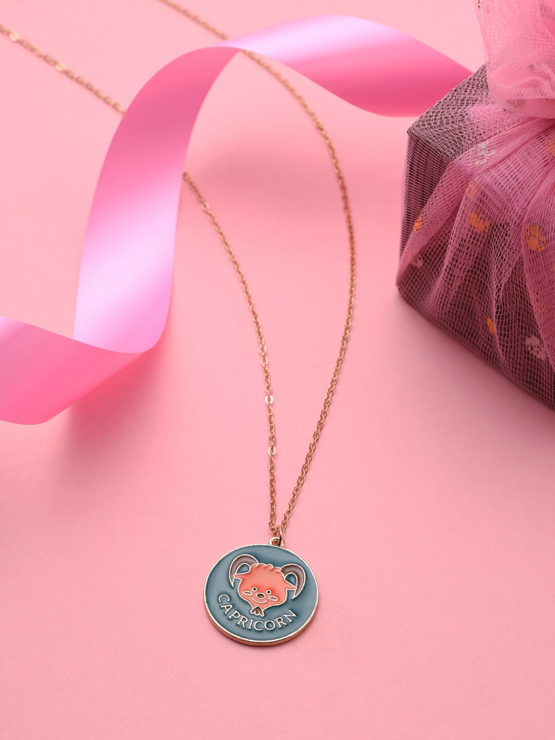 

kashwini Rose Gold & Green Brass Rose Gold-Plated Necklace