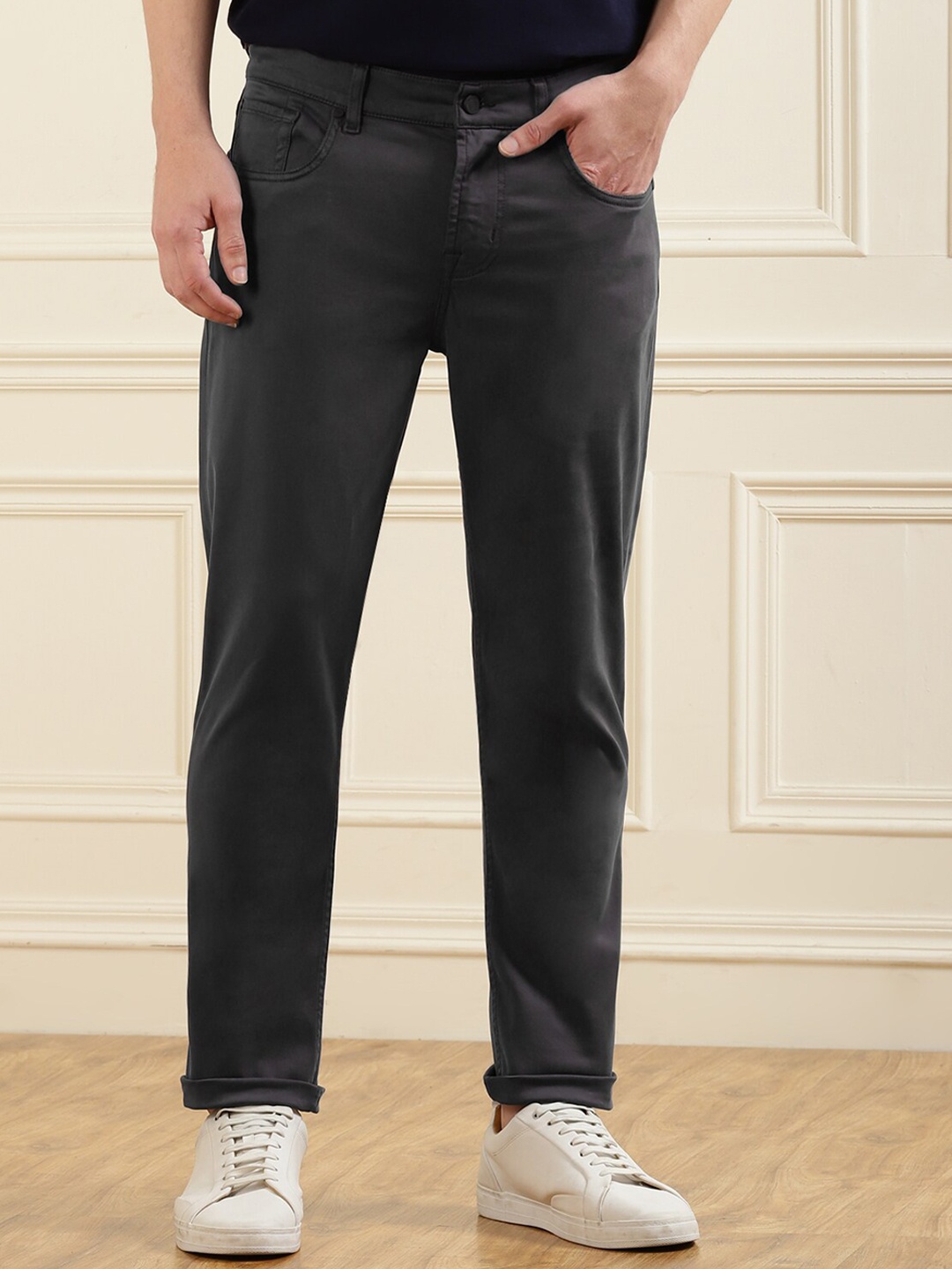 

7 For All Mankind Men Grey Slim Fit Stretchable Jeans