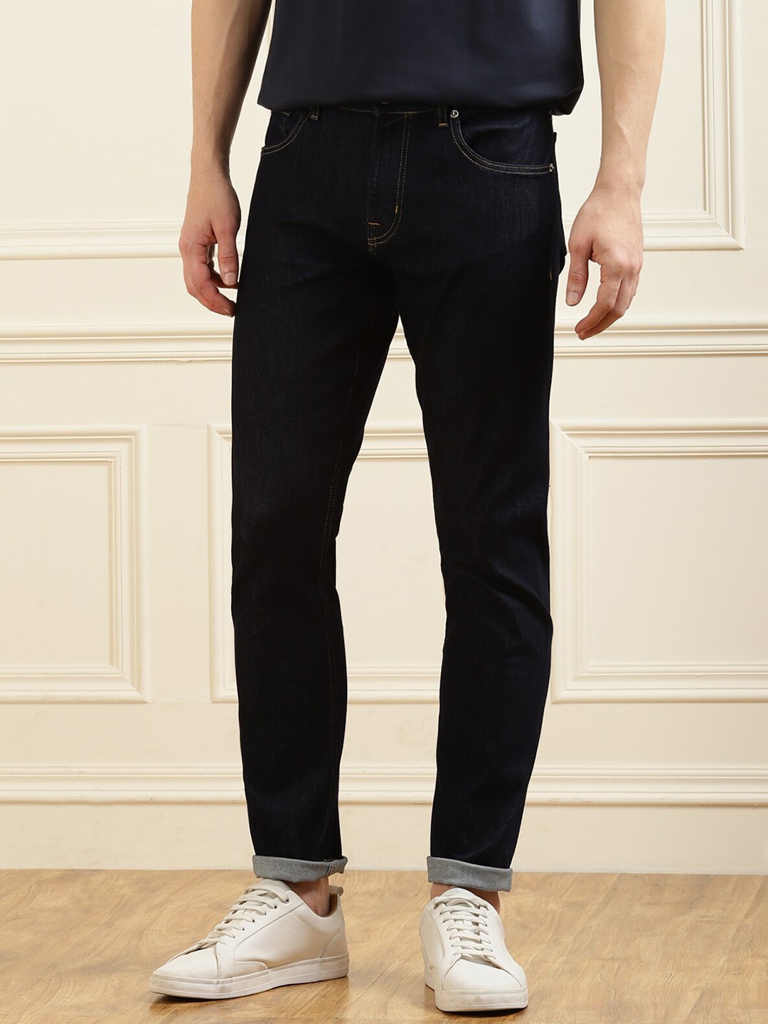 

7 For All Mankind Men Black Slim Fit Stretchable Jeans