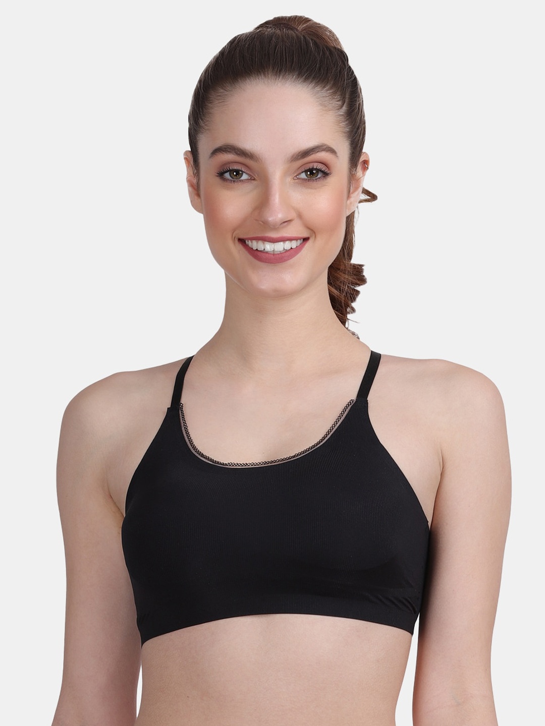 

Amour Secret Women Black Lightly Padded Sports Bra