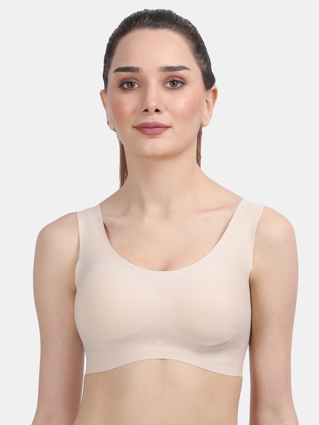 

Amour Secret Women Beige Bonded Lightly Padded Sports Bra