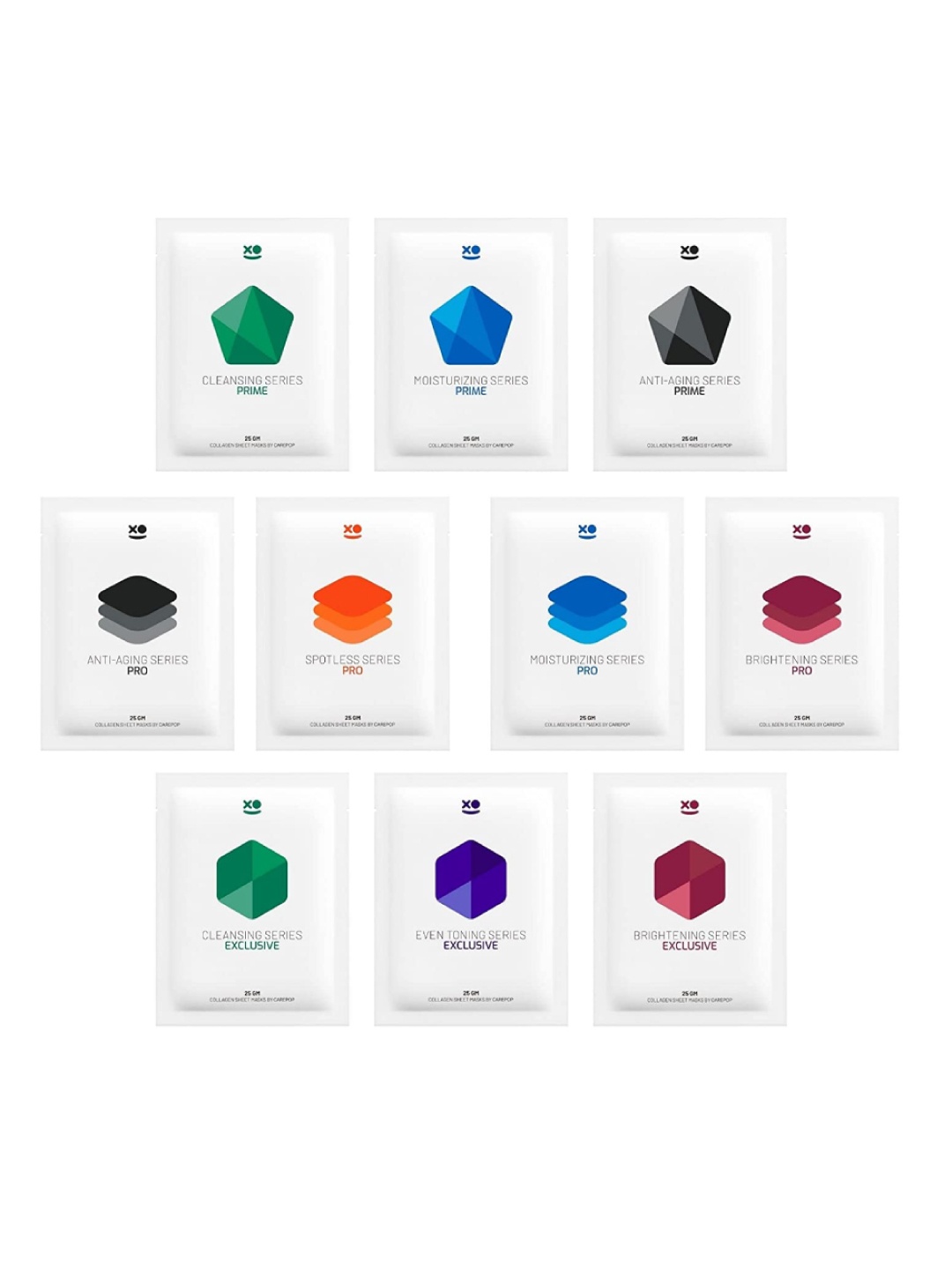 

Carepop Set of 10 Brightening & Moisturizing Collagen Sheet Masks for Cleansing, White