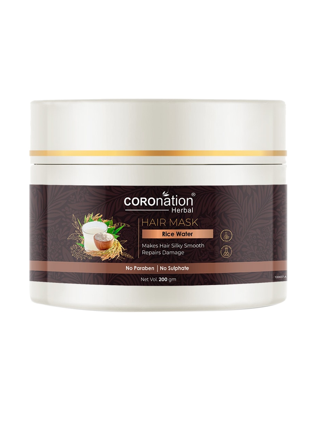 

COROnation Herbal Rice Water Hair Mask with Sweet Almond Oil For Silky Smooth Hair - 200 g, Brown
