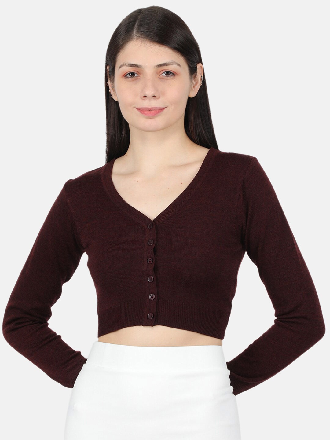 

Monte Carlo Women Burgundy Crop Top