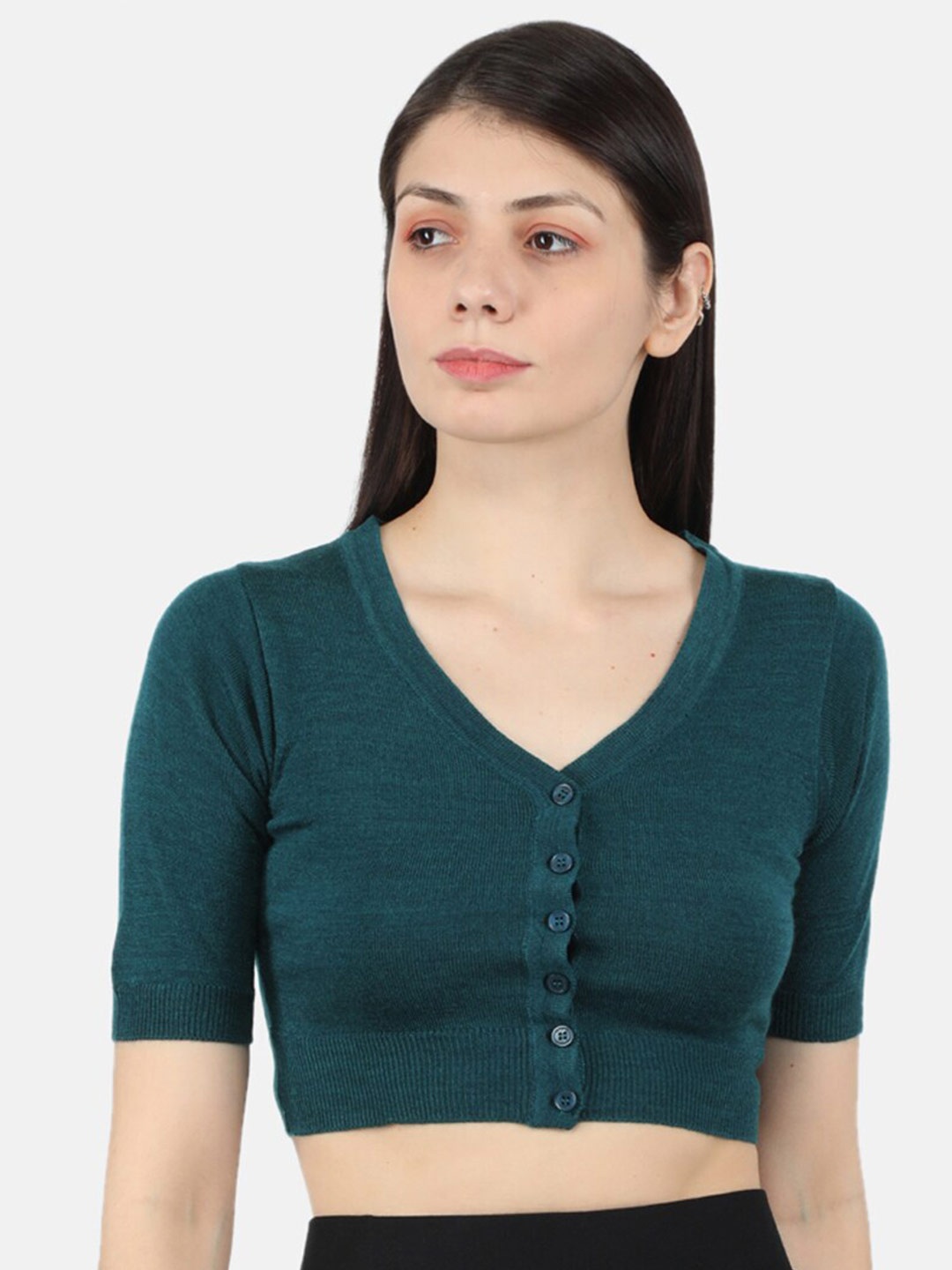 

Monte Carlo Women Green Solid Crop Top