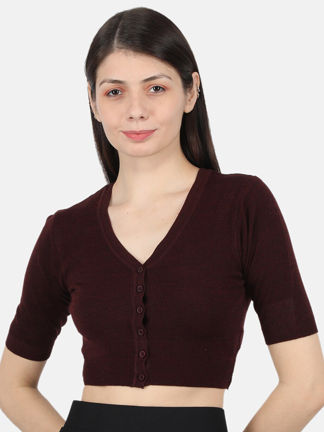 

Monte Carlo Women Rust Cable Knit Crop