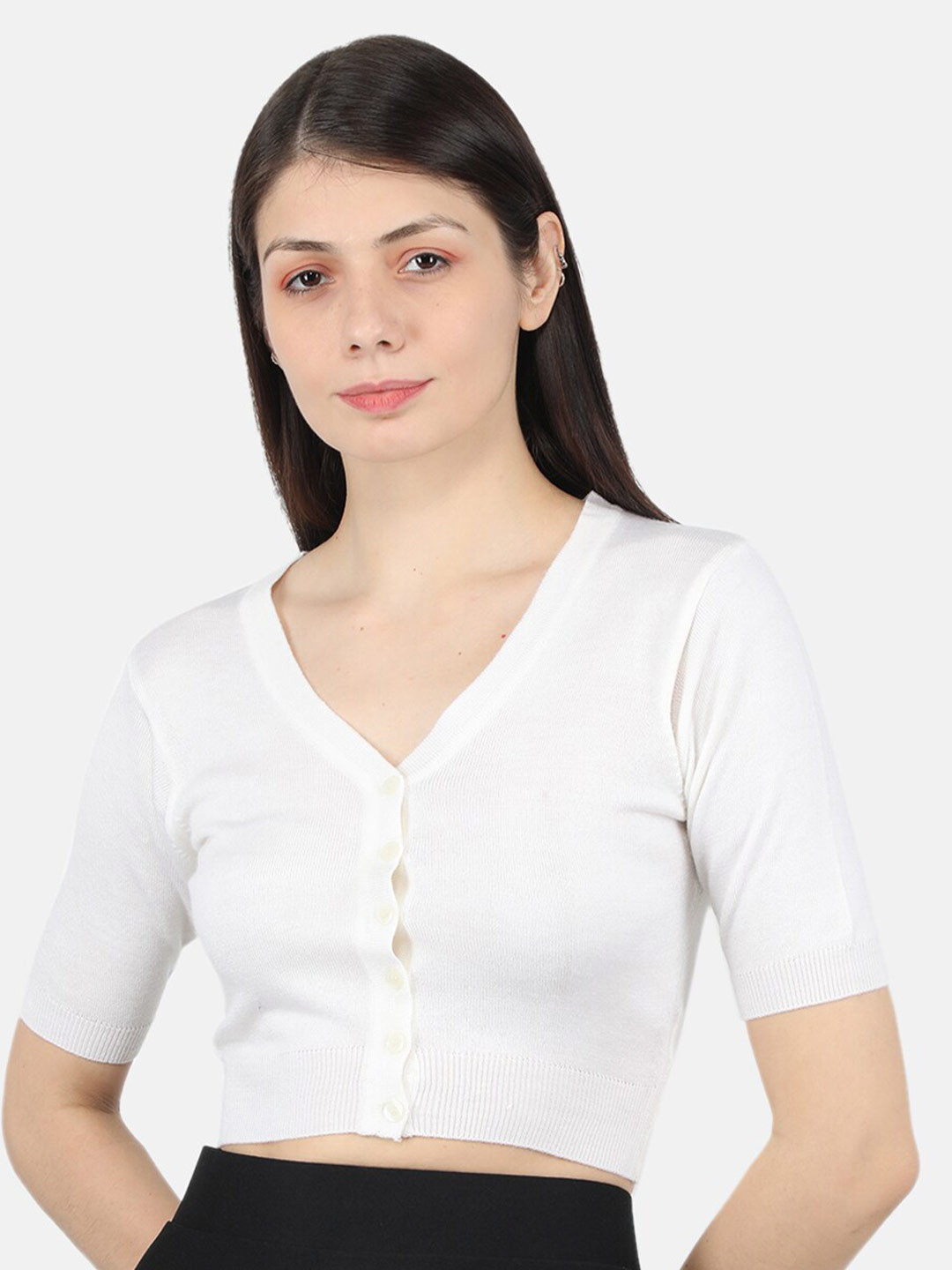 

Monte Carlo Women White Crop Cardigan