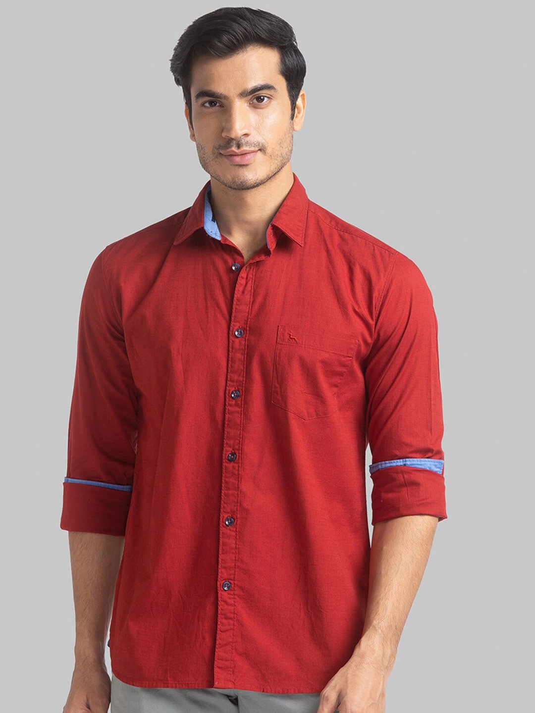 

Parx Men Red Slim Fit Solid Casual Shirt