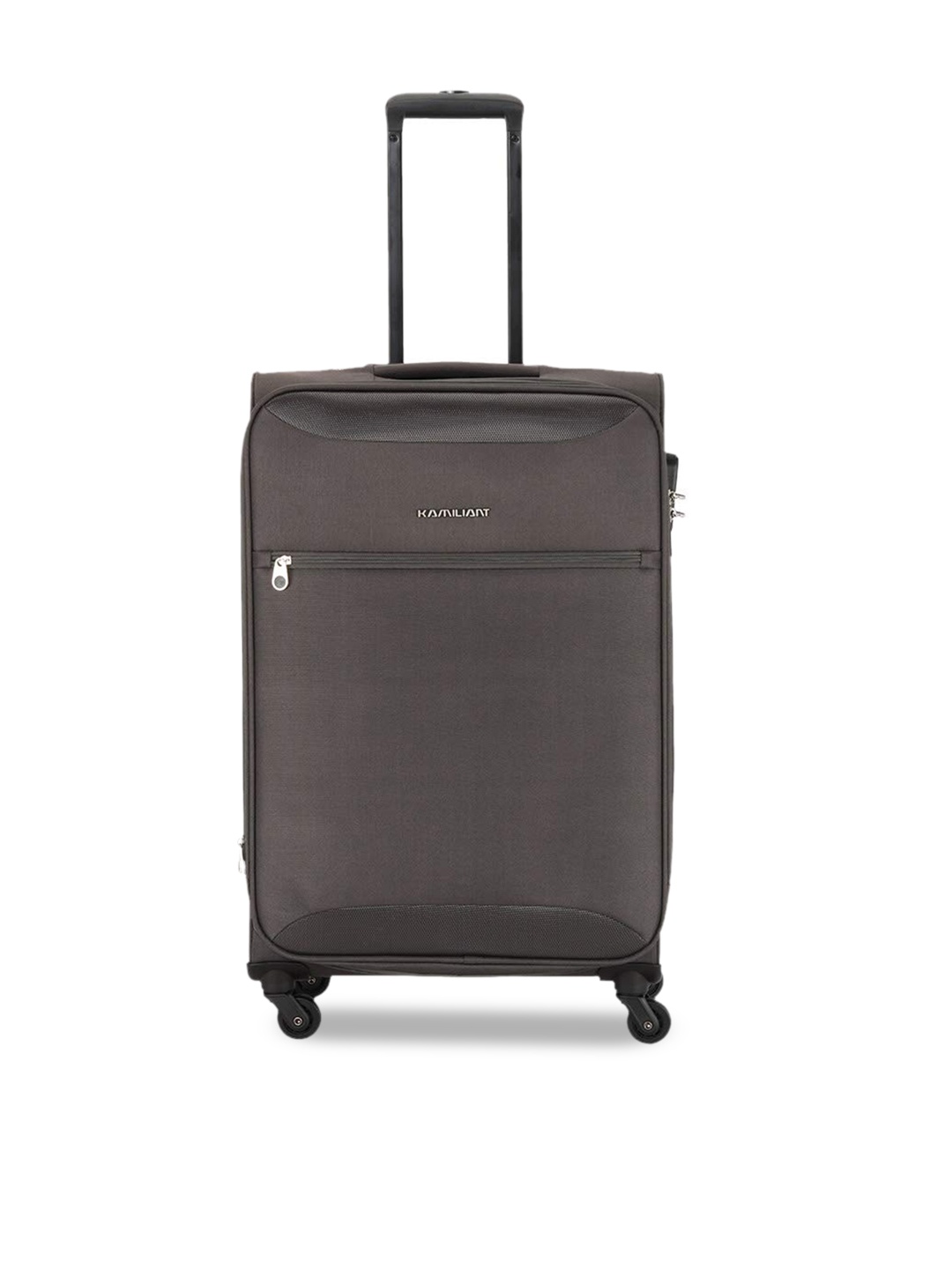 

KAMILIANT Solid Soft Sided Medium Trolley Suitcase, Grey