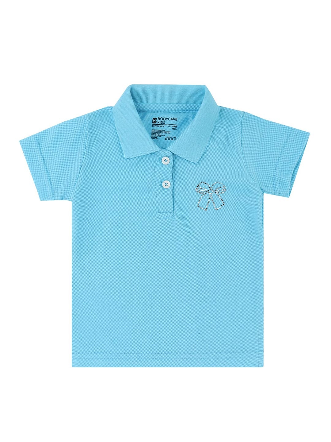 

Bodycare Kids Girls Blue Polo Collar T-shirt