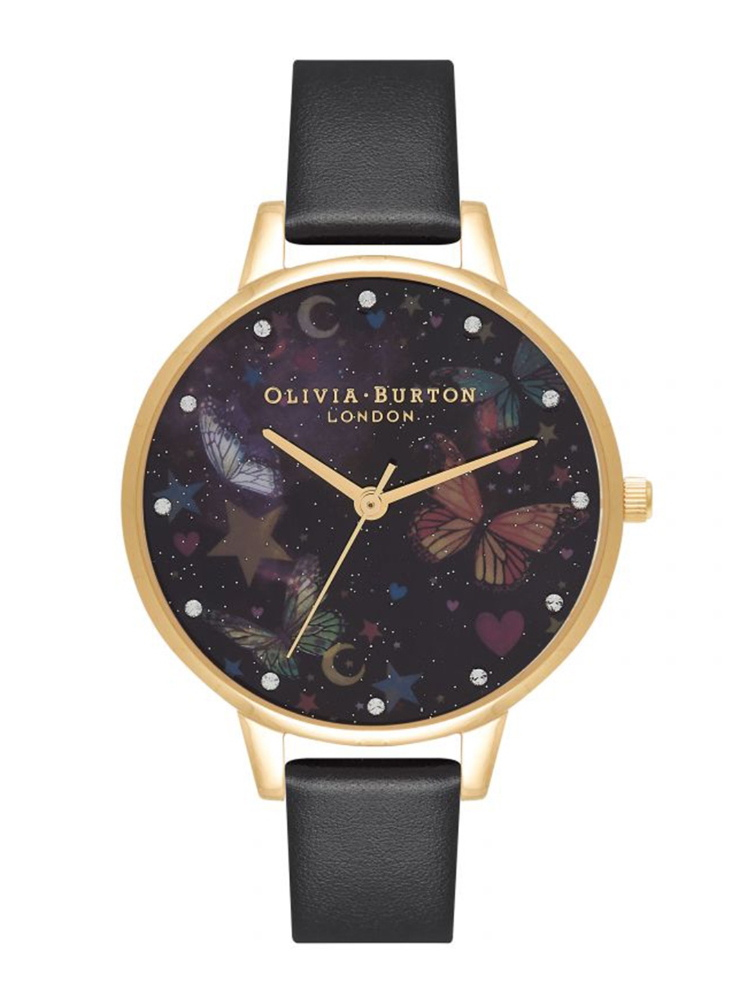 

Olivia Burton Women Black Printed NIGHT GARDEN Analogue Watch OB16WG82