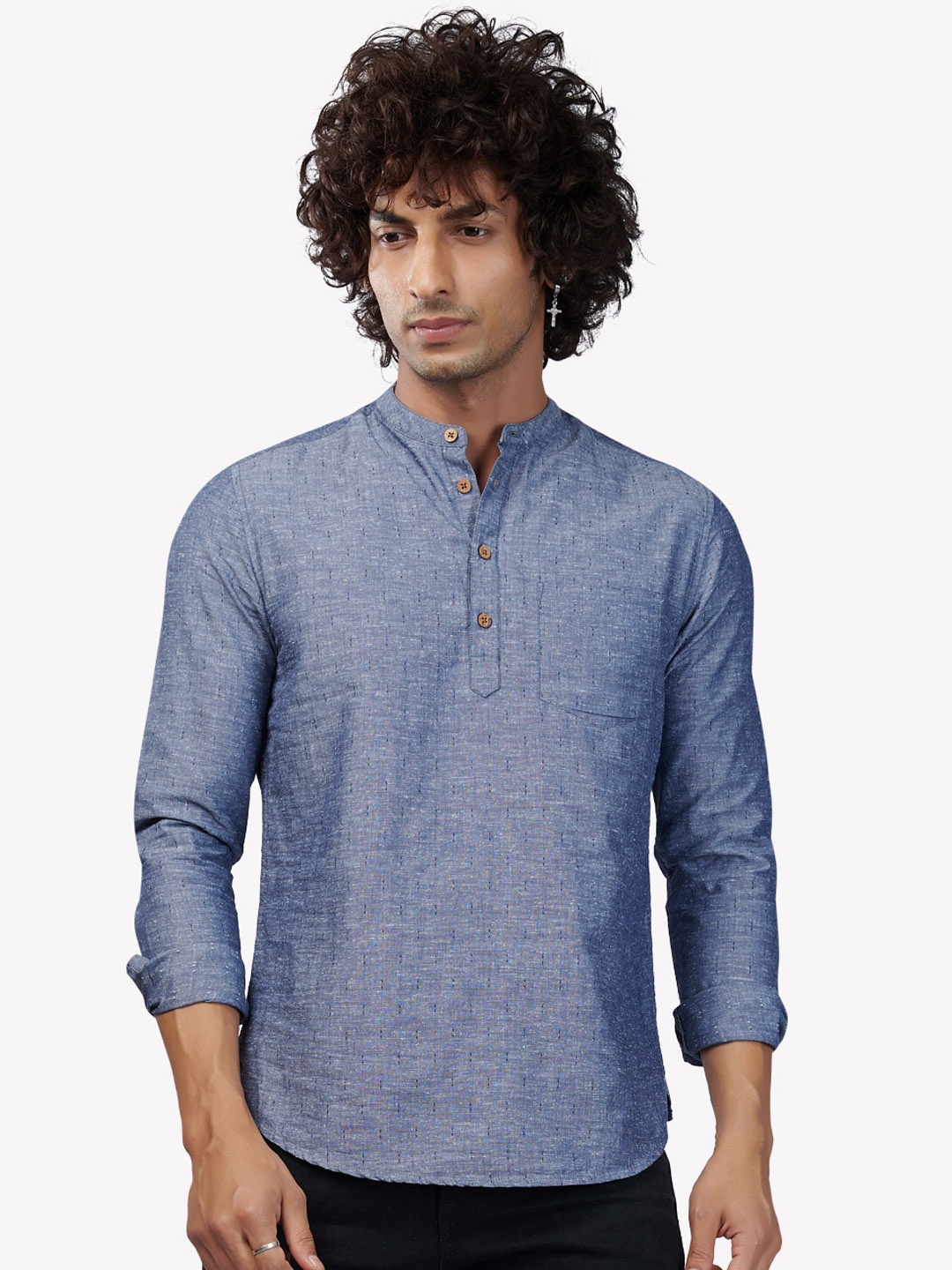 

VASTRADO Men Blue Straight Kurti