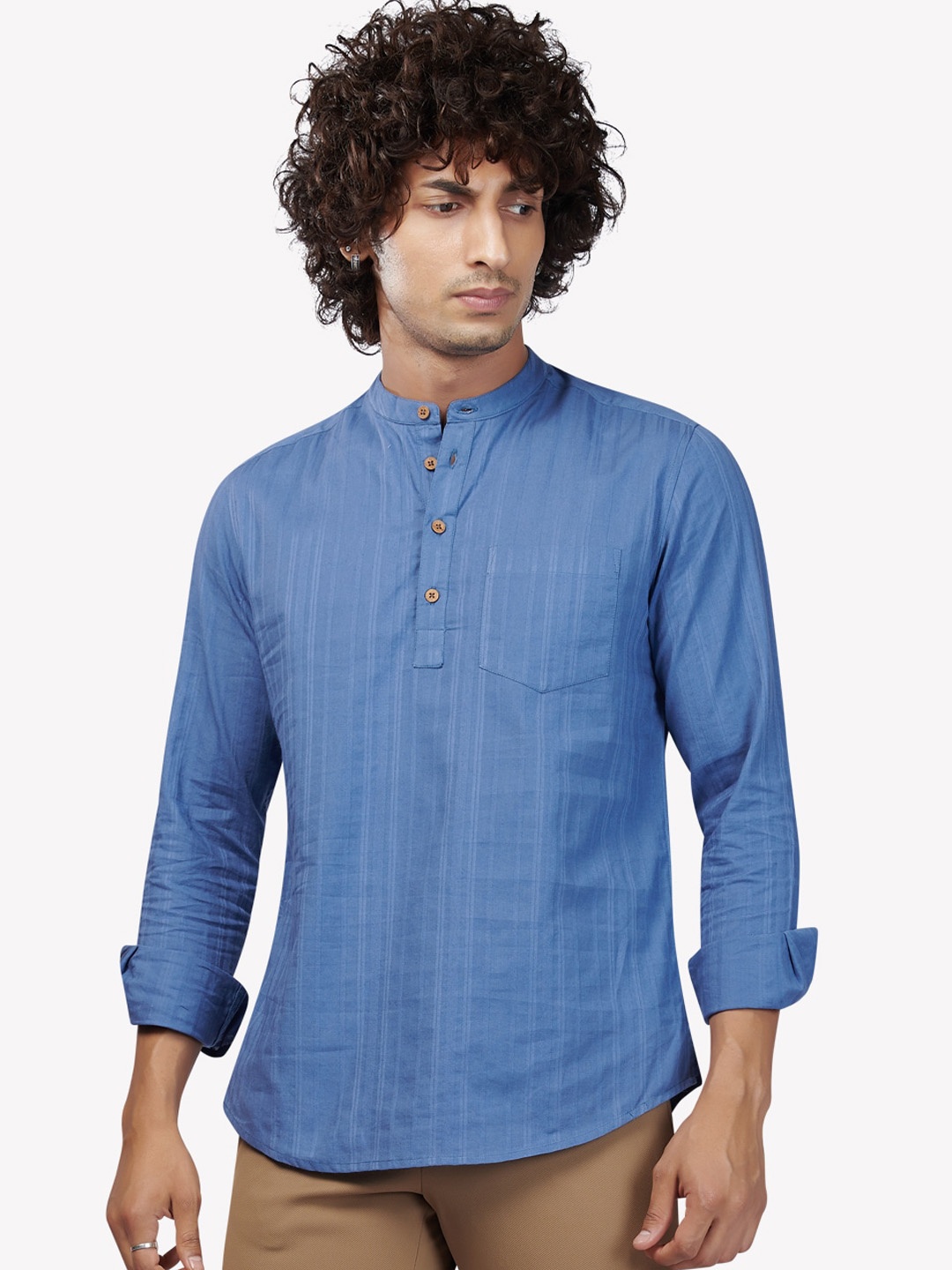 

VASTRADO Striped Short Kurta, Blue