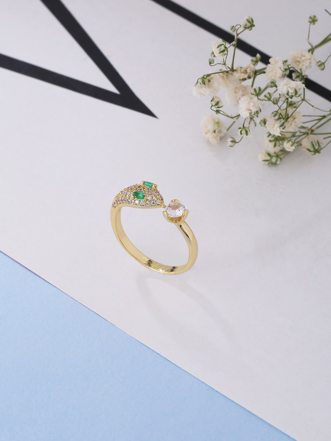 

kashwini Gold-Plated Stone-Studded Finger Ring