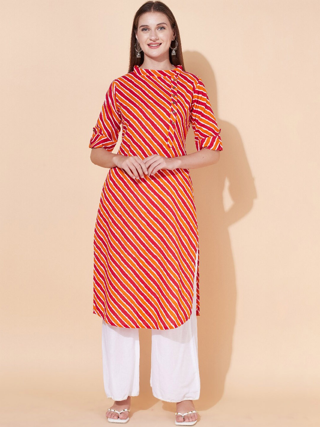 

FASHOR Women Multicoloured Leheriya Printed Kurta, Multi