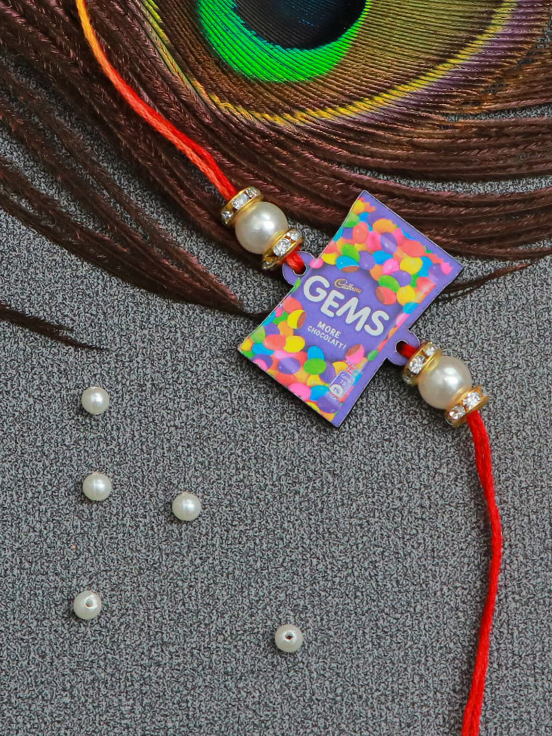 

The Magic Wand Purple Beaded Gems Thread Rakhi