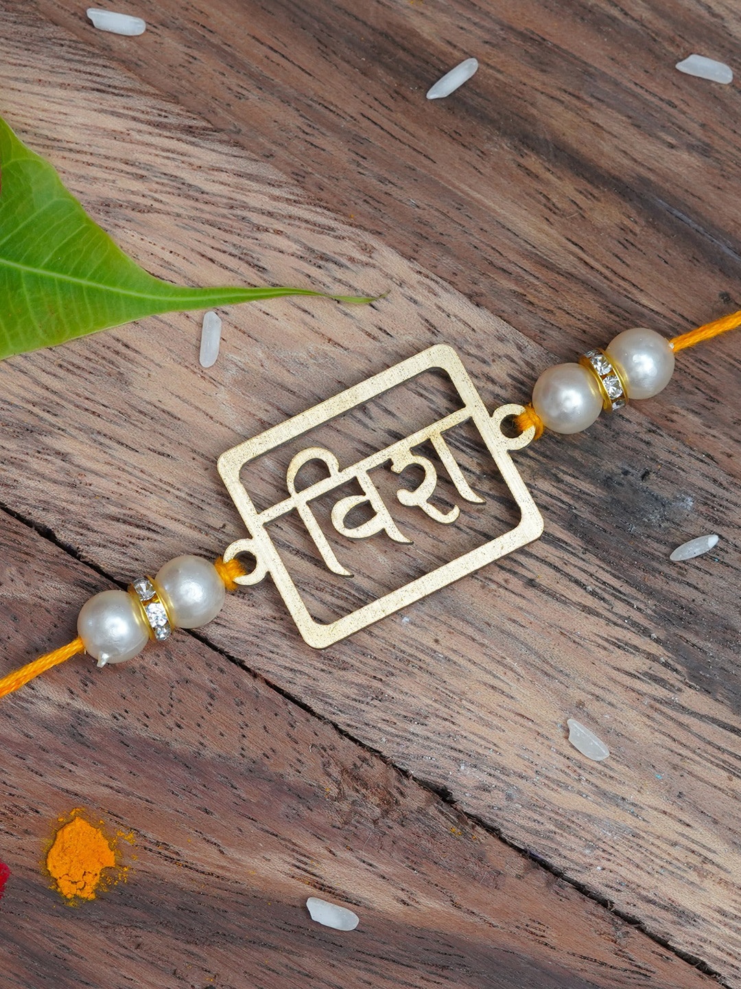 

The Magic Wand Boys Gold-Toned & Yellow Vera Beaded Thread Rakhi