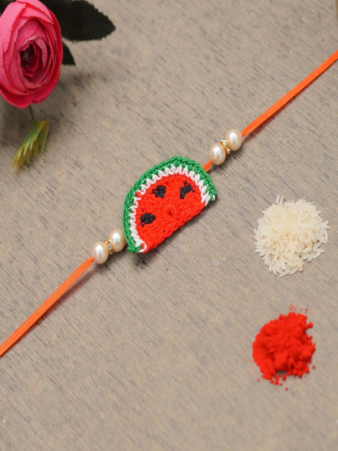 

The Magic Wand Red & Orange Watermelon Beaded Thread Rakhi