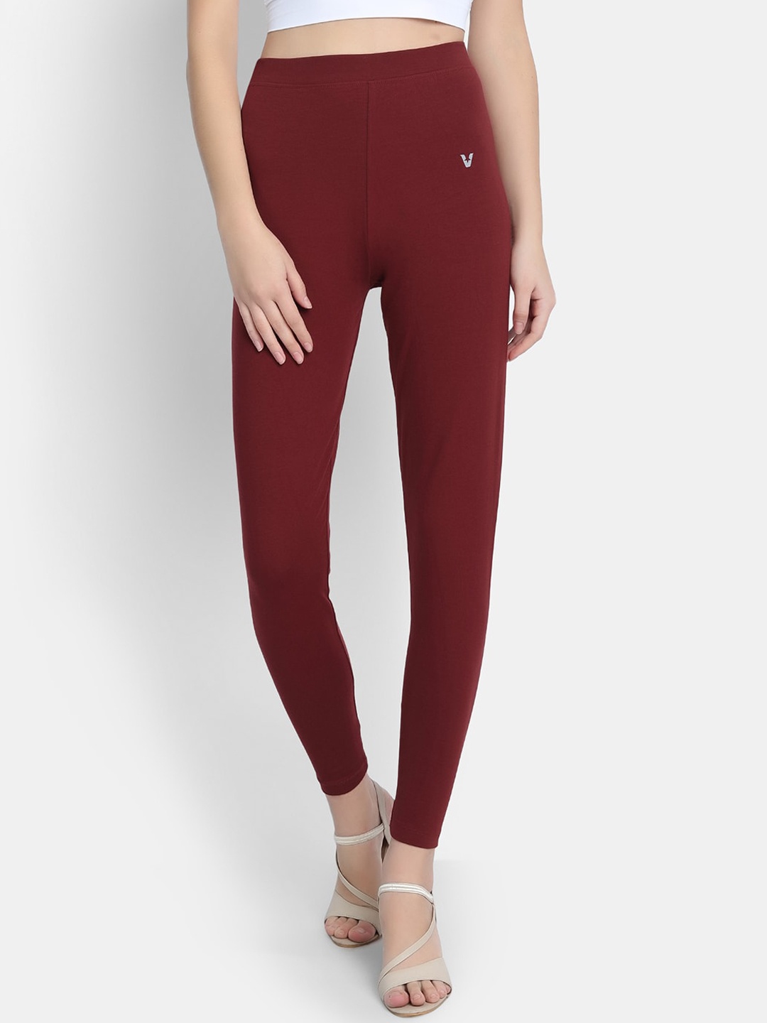 

VStar Women Maroon Solid Ankle-Length Leggings