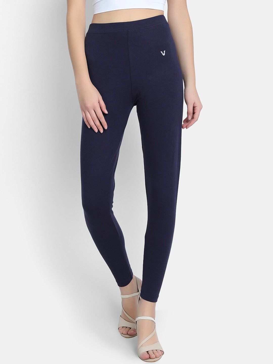 

VStar Women Navy Blue Solid Ankle-Length Leggings