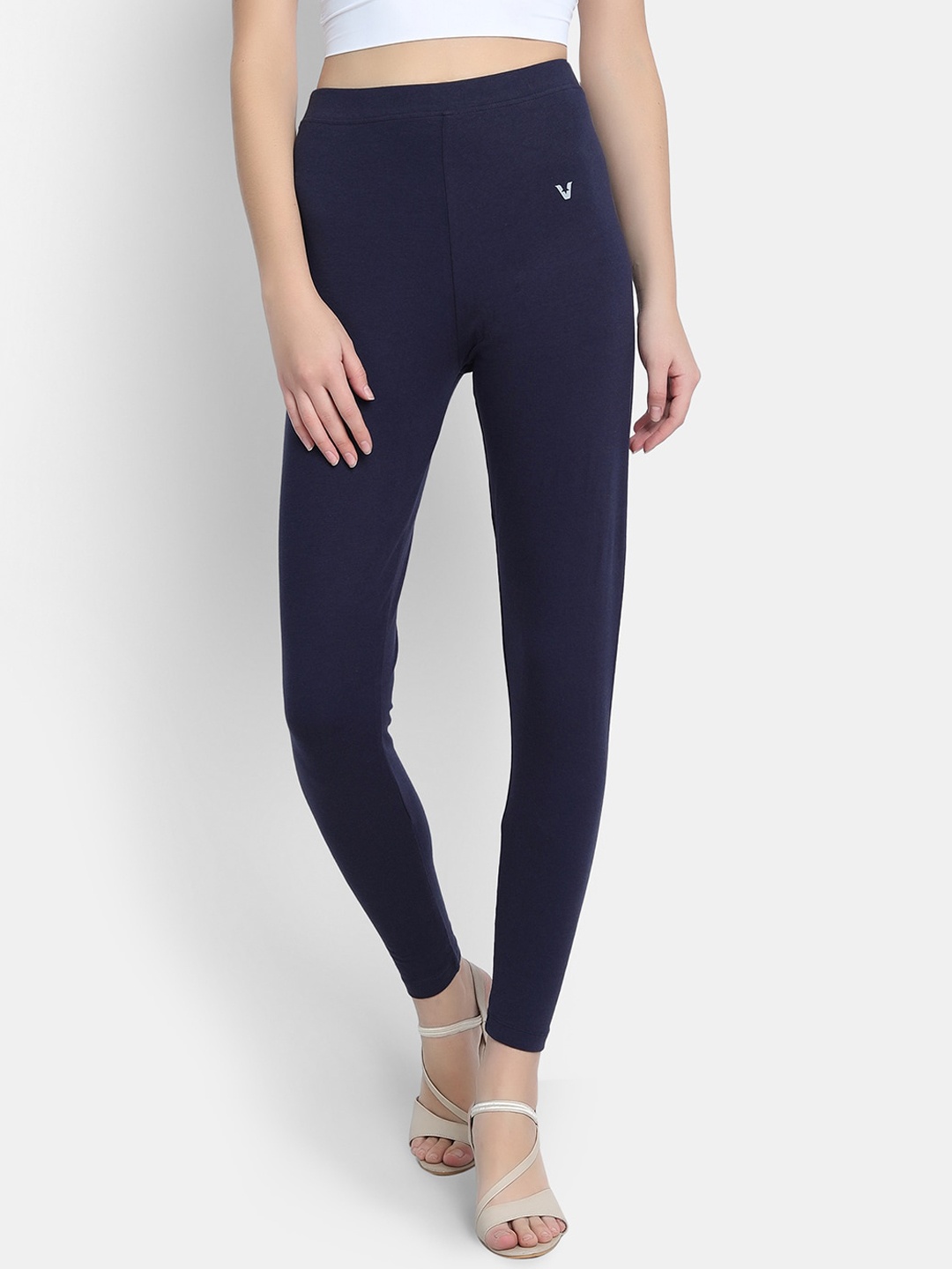 

VStar Women Navy Blue Solid Ankle-Length Leggings