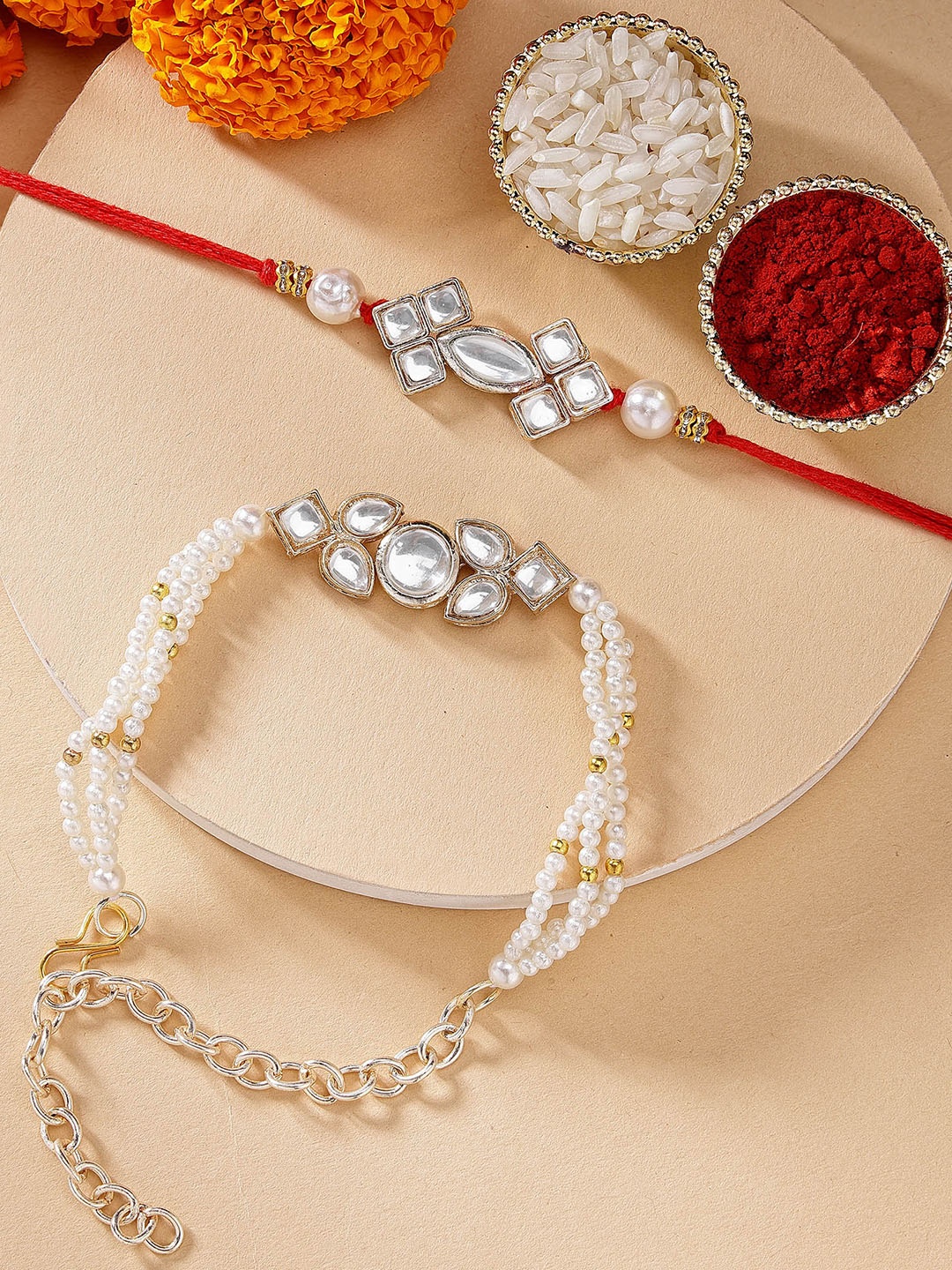 

KARATCART Bhaiya Bhabhi Rakhi Gift Set, Multi