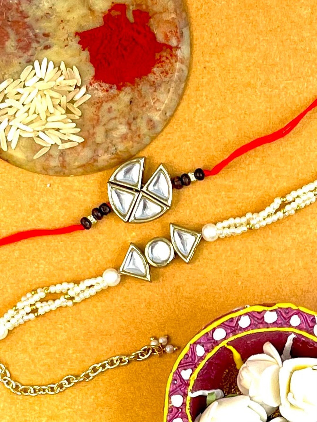 

KARATCART Men Set Of 2 Gold-Plated Rakhi