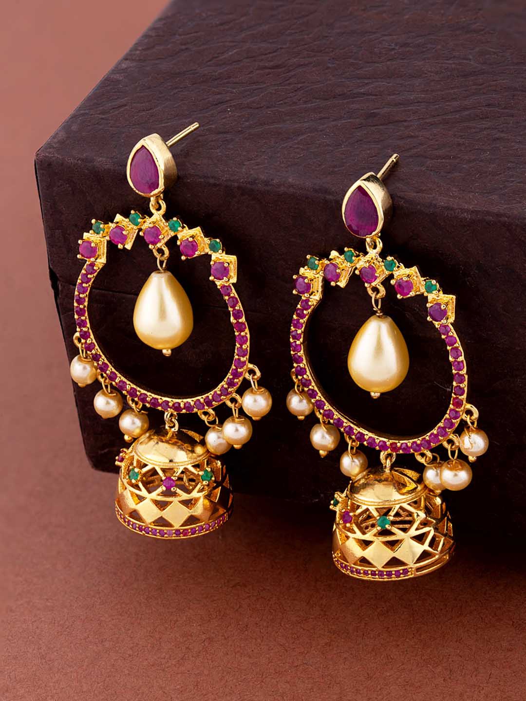 

Voylla Gold-Toned Contemporary Hoop Earrings