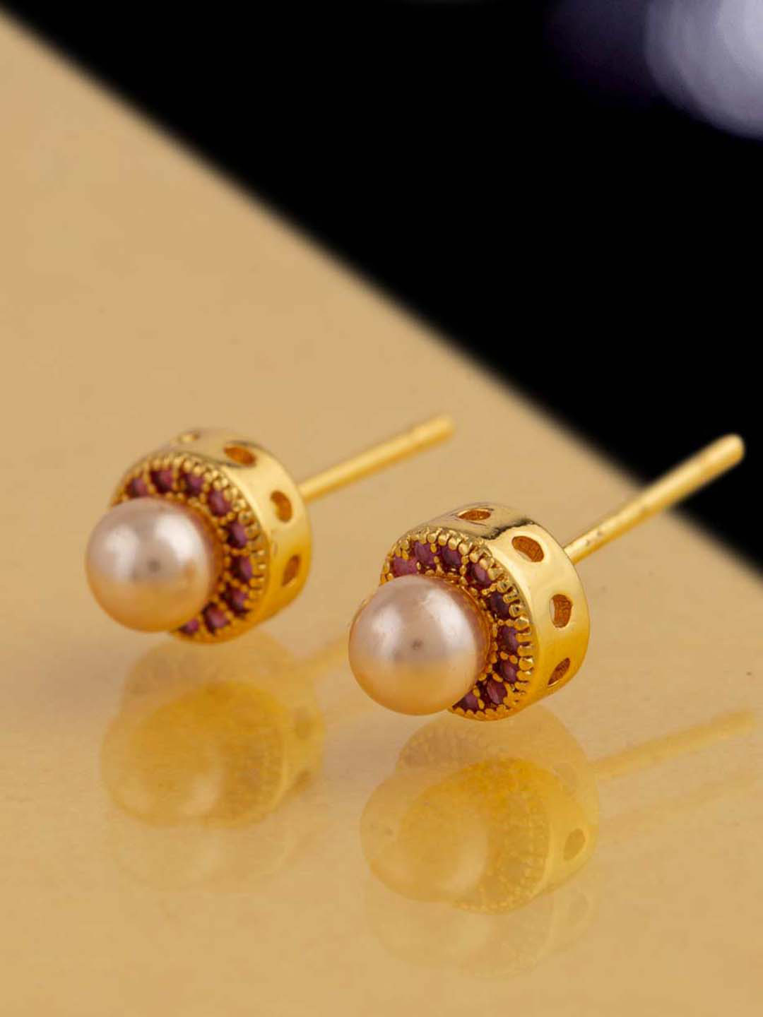 

Voylla Gold-Toned Contemporary Studs Earrings