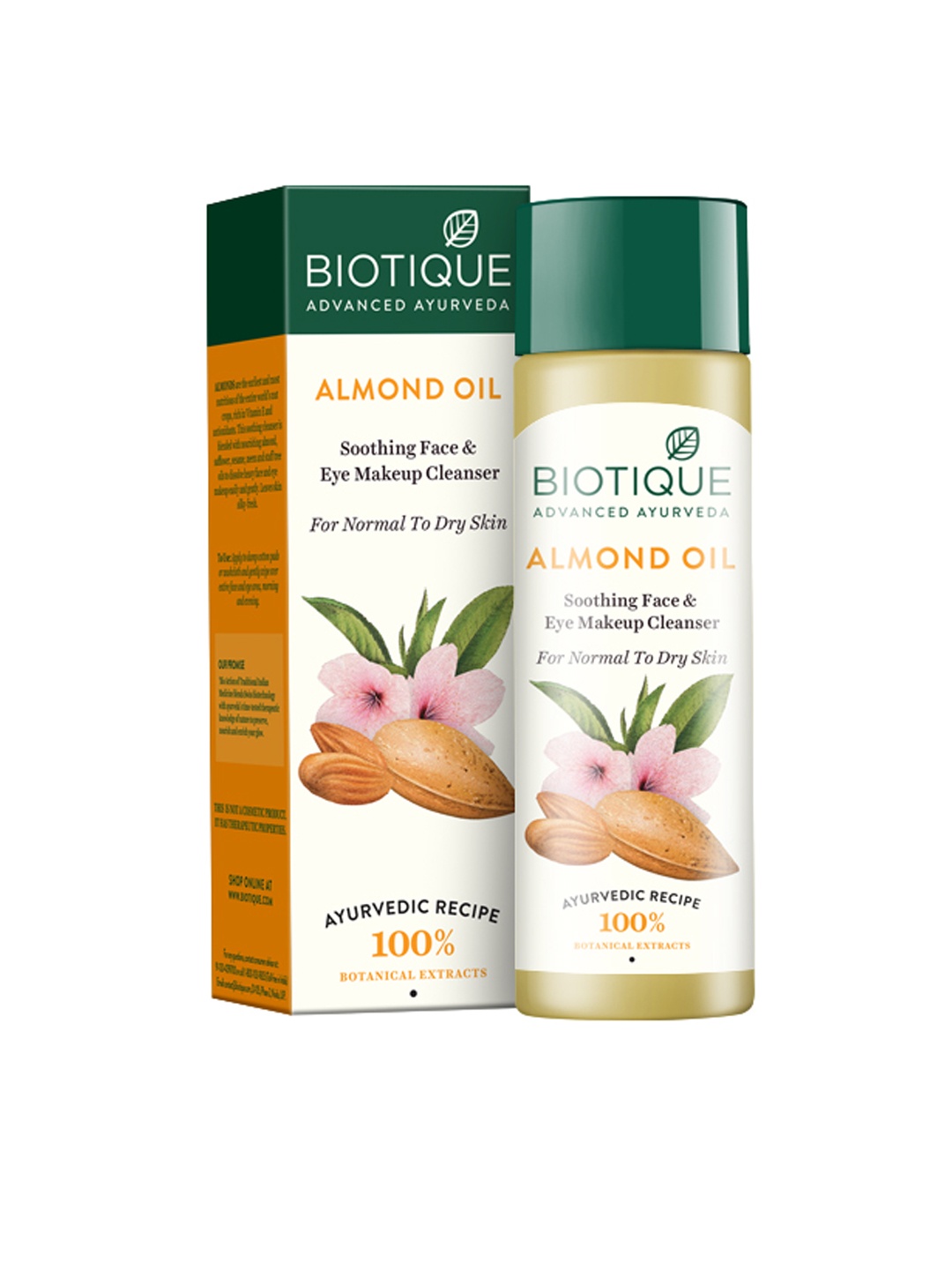 

Biotique Bio Almond Oil Soothing Face & Eye Sustainable Makeup Cleanser 120 ml, Yellow