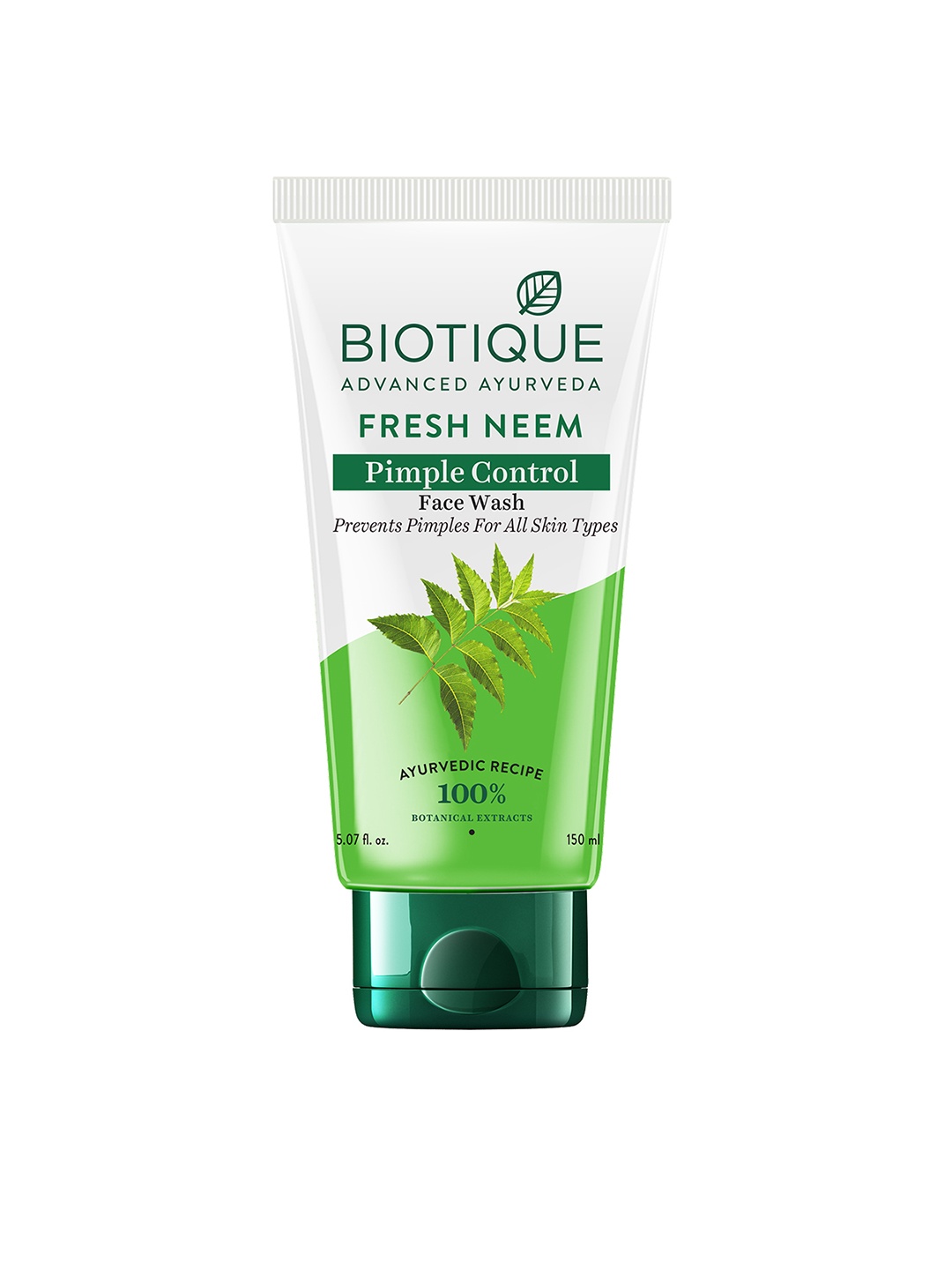 

Biotique Fresh Neem Pimple Control Face Wash with Ashwagandha & Kulanjan - 150 ml, Green