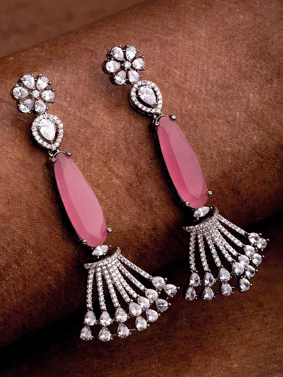 

Voylla Black Contemporary Drop Earrings