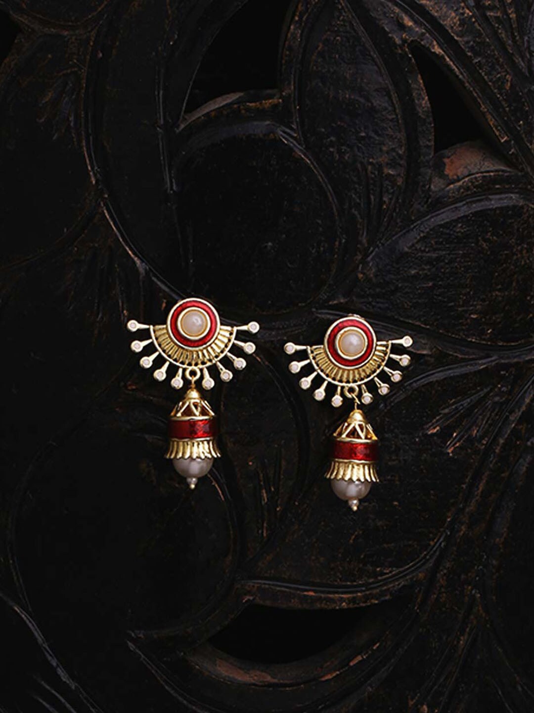 

Voylla Gold-Toned Contemporary Drop Earrings